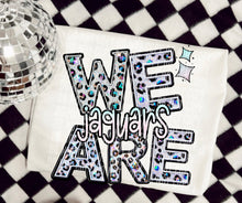 Load image into Gallery viewer, We Are Faux Leopard Rhinestone Mascots DROPDOWN TRANSFER CAP
