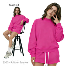 Load image into Gallery viewer, Women’s Blank Mock Neck Pullover &amp; Short Set 12 Colors
