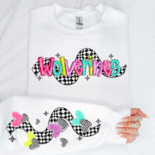 Load image into Gallery viewer, Bright Checkered Mascot With Sleeve Option DTF TRANSFER CSD
