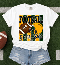 Load image into Gallery viewer, Football Season Distressed Lines Helmet And Football Color Option DROPDOWN TRANSFER SDD JUNE 26
