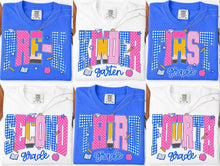 Load image into Gallery viewer, Blue Gingham Pink Polka Pencil Back To School Grades DROPDOWN TRANSFER ET JUNE 26
