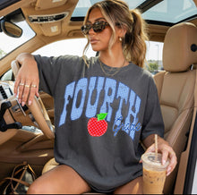 Load image into Gallery viewer, Blue Plaid Apple Grades DROPDOWN TRANSFER ET JUNE 26

