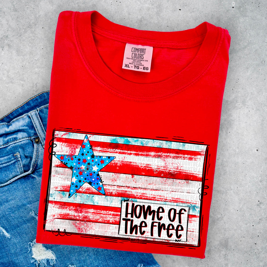 Home Of The Free Flag Star TRANSFER