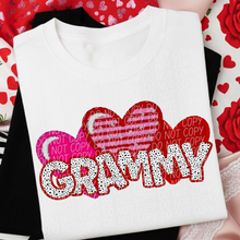 Load image into Gallery viewer, Valentines Names Heart Trio Faux Embroidery DROPDOWN TRANSFER CSD JAN 26
