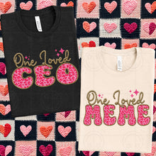 Load image into Gallery viewer, One Loved Pink Gold Leopard Faux Embroidery Titles DROPDOWN TRANSFER HMWK DEC
