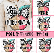 Load image into Gallery viewer, Gold Red Glitter Leopard Bow Apple B2S Grades DROPDOWN TRANSFER
