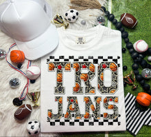 Load image into Gallery viewer, Basketball Faux Embroidery Checkered Mascots DROPDOWN TRANSFER CAP
