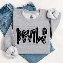 Load image into Gallery viewer, Retro Doodle Mascot BW Dropdown TRANSFER SWD TEMP
