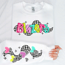 Load image into Gallery viewer, Bright Checkered Mascot With Sleeve Option DTF TRANSFER CSD
