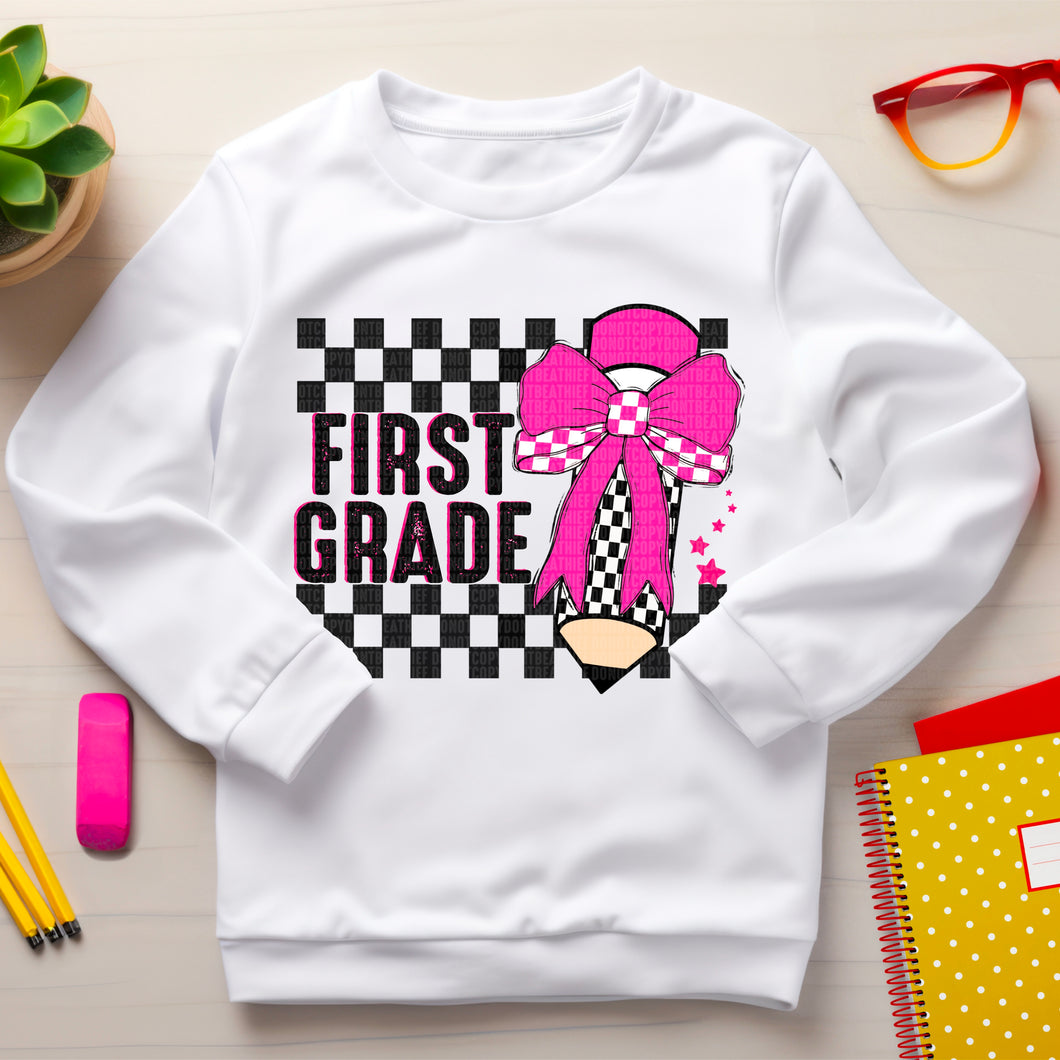 Checkered HP Pencil First Grade  TRANSFER sdd