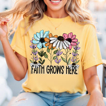 Load image into Gallery viewer, Faith Grows Here Colorful Sketch Flowers TRANSFER SDD MAR 26
