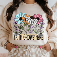 Load image into Gallery viewer, Faith Grows Here Colorful Sketch Flowers TRANSFER SDD MAR 26
