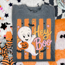 Load image into Gallery viewer, Ca_per Hey Boo Distressed Orange Lines TRANSFER UAC AUG 26
