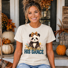 Load image into Gallery viewer, Falling Into His Grace Panda Plaid Bow Distressed TRANSFER SDD AUG 26
