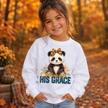 Load image into Gallery viewer, Falling Into His Grace Panda Plaid Bow Distressed TRANSFER SDD AUG 26
