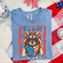 Load image into Gallery viewer, Feral But Free Raccoon Star Glasses Wavy Red Stripes TRANSFER UAC MAY 26
