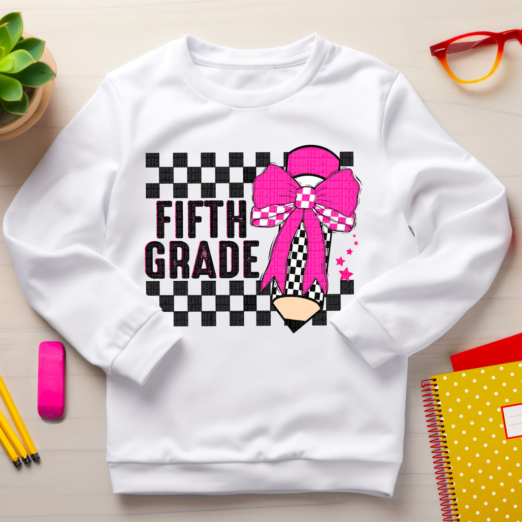 Checkered HP Pencil Fifth Grade  TRANSFER sdd