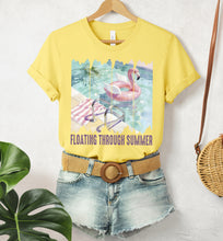 Load image into Gallery viewer, Floating Through Summer Flamingo Pool Float Distressed Panels TRANSFER SDD APR 26
