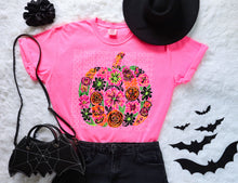 Load image into Gallery viewer, Floral Halloween Pumpkin TRANSFER SCG SEPT
