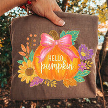 Load image into Gallery viewer, Floral hello Pumpkin Sunflower And Big Pink Bow TRANSFER UAC JULY 26
