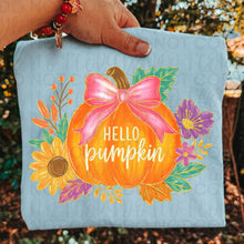 Load image into Gallery viewer, Floral hello Pumpkin Sunflower And Big Pink Bow TRANSFER UAC JULY 26
