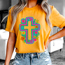 Load image into Gallery viewer, Floral Cross Mock TRANSFER SDD MAY
