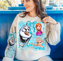 Load image into Gallery viewer, Frozen Square With Blue Bow Frame SLEEVE OPTION DROPDOWN TRANSFER AGCM DEC 25
