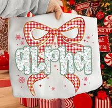 Load image into Gallery viewer, Coquette Christmas Snowflakes Alpha DROPDOWN DTF TRANSFER
