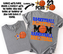 Load image into Gallery viewer, Basketball Mom Customizable DROPDOWN With Pocket TRANSFER SDD AUGUST

