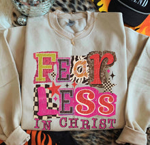 Load image into Gallery viewer, Fearless In Christ Leopard Checker Block Letters TRANSFER DWD NOV 25

