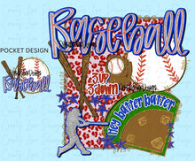 Load image into Gallery viewer, Baseball Leopard Collage With Pocket TRANSFER

