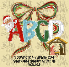 Load image into Gallery viewer, Christmas Alpha Manger Santa Bow Preppy Alpha Customized(Does not include numbers) DROPDOWN DTF TRANSFER
