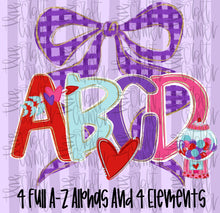 Load image into Gallery viewer, Valentines Love Bow Alpha Customized(Does not include numbers) DROPDOWN DTF TRANSFER TCC
