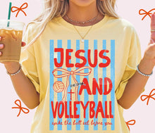 Load image into Gallery viewer, Jesus And Volleyball Stripes DROPDOWN TRANSFER ET FEB 26
