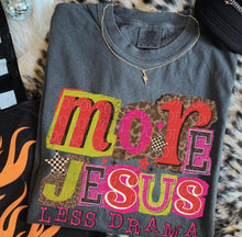 Load image into Gallery viewer, More Jesus Less Drama Leopard Checker Block Letters TRANSFER DWD NOV 25
