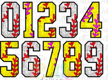 Load image into Gallery viewer, Red Lace Glitter Baseball Customized DTF Transfer
