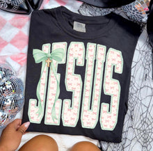 Load image into Gallery viewer, Jesus Mint Bow Cross TRANSFER ET MAR 26
