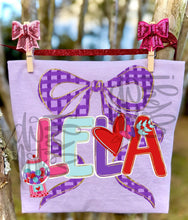 Load image into Gallery viewer, Valentines Love Bow Alpha Customized(Does not include numbers) DROPDOWN DTF TRANSFER TCC

