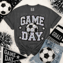 Load image into Gallery viewer, Game Day Silver Faux Sequin Sports DROPDOWN TRANSFER SBB 26

