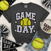 Load image into Gallery viewer, Game Day Silver Faux Sequin Sports DROPDOWN TRANSFER SBB 26
