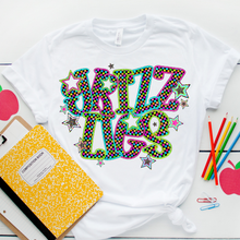 Load image into Gallery viewer, Neon Bright Checker Star Mascots Dropdown TRANSFER CSD MAY 25
