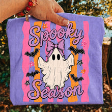 Load image into Gallery viewer, Purple Bow Ghost With Bats Orange &amp; Pink Wavy Lines TRANSFER UAC JULY 26
