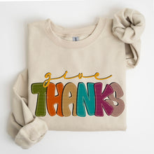 Load image into Gallery viewer, Give Thanks Bold Colorful TRANSFER SDD
