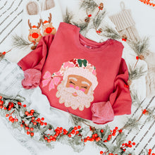 Load image into Gallery viewer, Glittered Up Santa Pink Bow DROPDOWN TRANSFER SDD OCT
