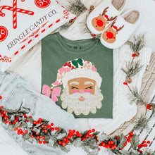 Load image into Gallery viewer, Glittered Up Santa Pink Bow DROPDOWN TRANSFER SDD OCT
