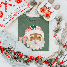 Load image into Gallery viewer, Glittered Up Santa Pink Bow DROPDOWN TRANSFER SDD OCT
