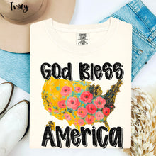 Load image into Gallery viewer, God Bless America Floral USA TRANSFER SDD MAY
