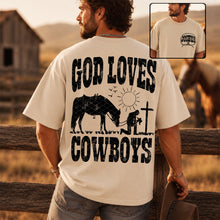 Load image into Gallery viewer, God Loves Cowboys Joshua 1:9 WITH POCKET DROPDOWN TRANSFER SDD JUNE 26

