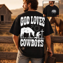 Load image into Gallery viewer, God Loves Cowboys Joshua 1:9 WITH POCKET DROPDOWN TRANSFER SDD JUNE 26
