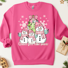 Load image into Gallery viewer, Grace Fell Like Snow Three Snowmen With Mugs TRANSFER SDD OCT
